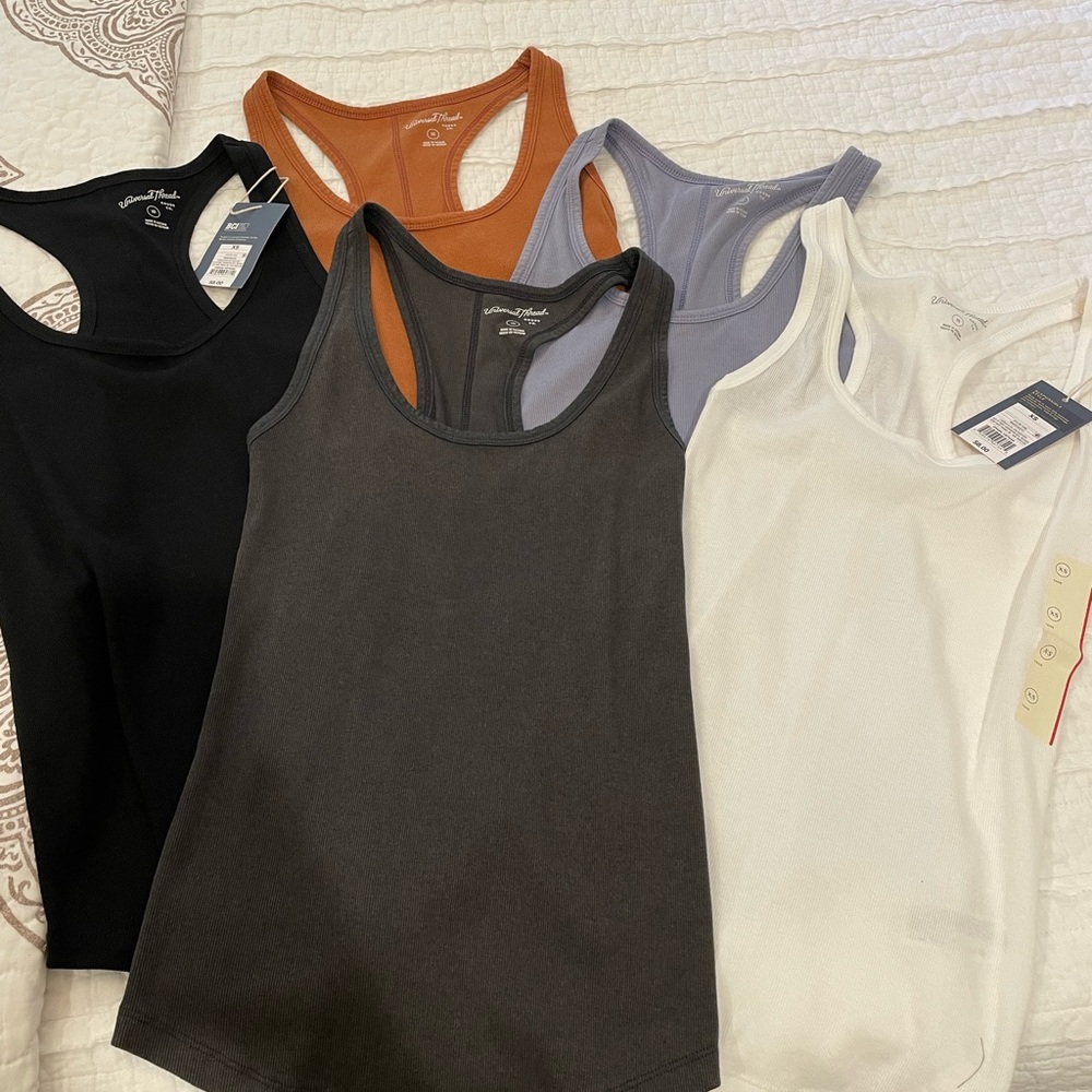 Set of 5 Target Universal Thread racerback tank tops size XS